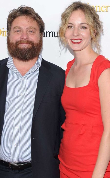Zach Galifianakis poses a picture with wife Quinn Lundberg.